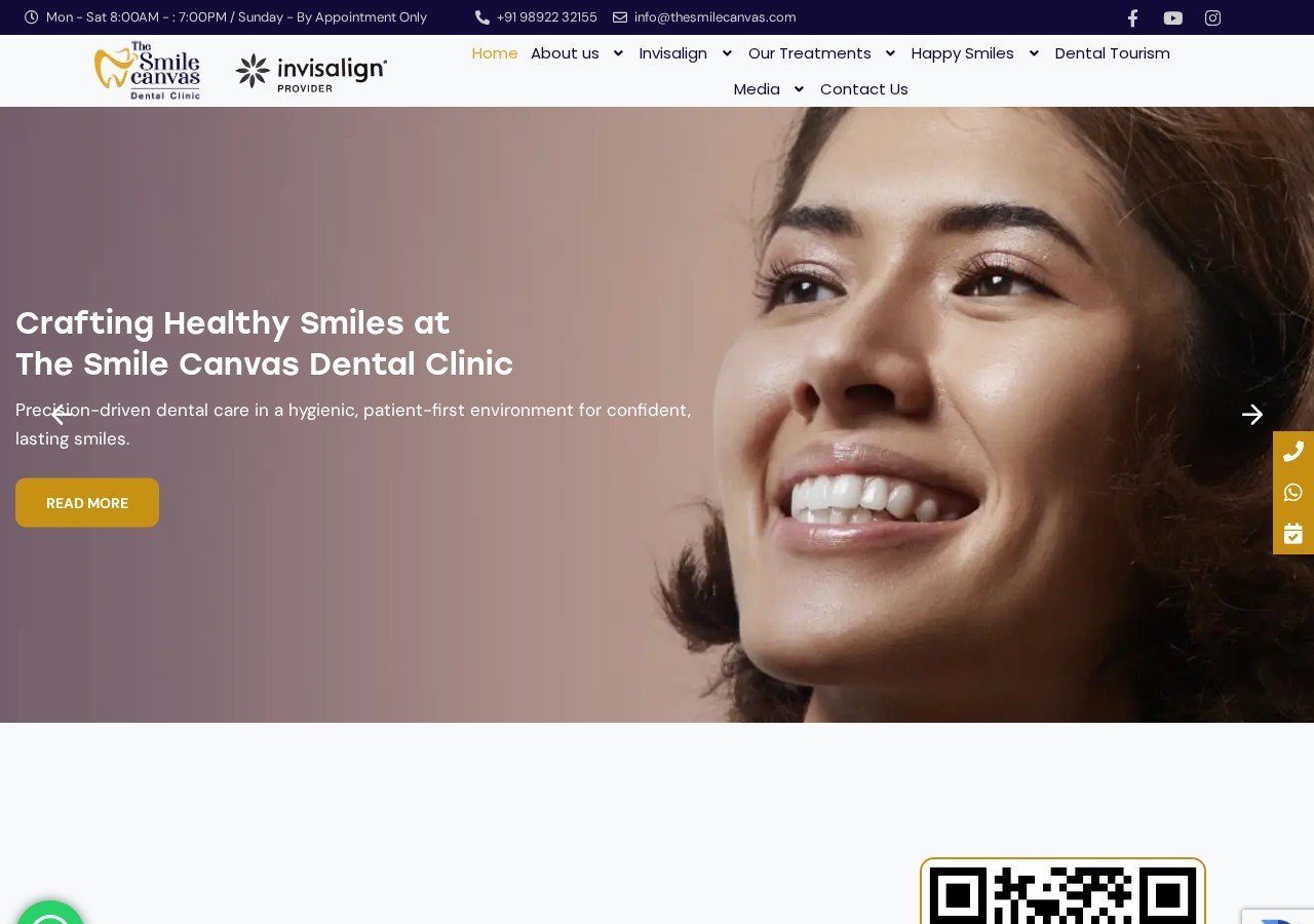 The Smile Canvas Dental Clinic website screenshot
